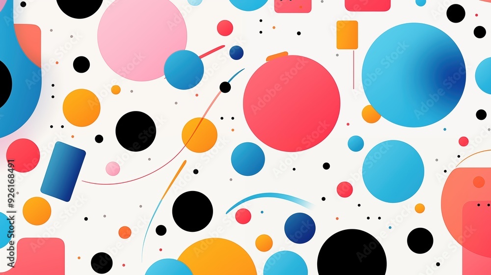 Minimalism background. A vibrant abstract pattern featuring various geometric shapes including circles, rectangles, and lines in a mix of colors such as pin. Minimalism background. A vibrant abstract pattern featuring various geometric shapes including circles, rectangles, and lines in a mix of colors such as pin.