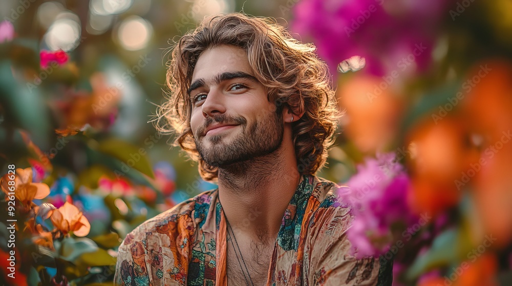 Man Smiling in a Garden Man Smiling in a Garden