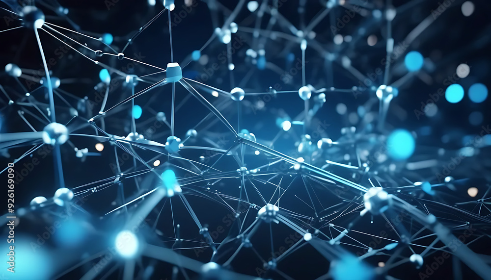 Detailed blue background 3D rendering of a digital network connection, Unlimited connectivity Detailed blue background 3D rendering of a digital network connection, Unlimited connectivity