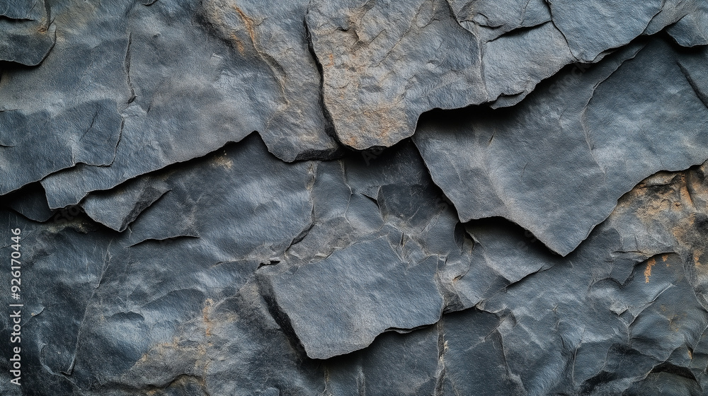 Textured layers of dark slate rock captured in natural light Textured layers of dark slate rock captured in natural light