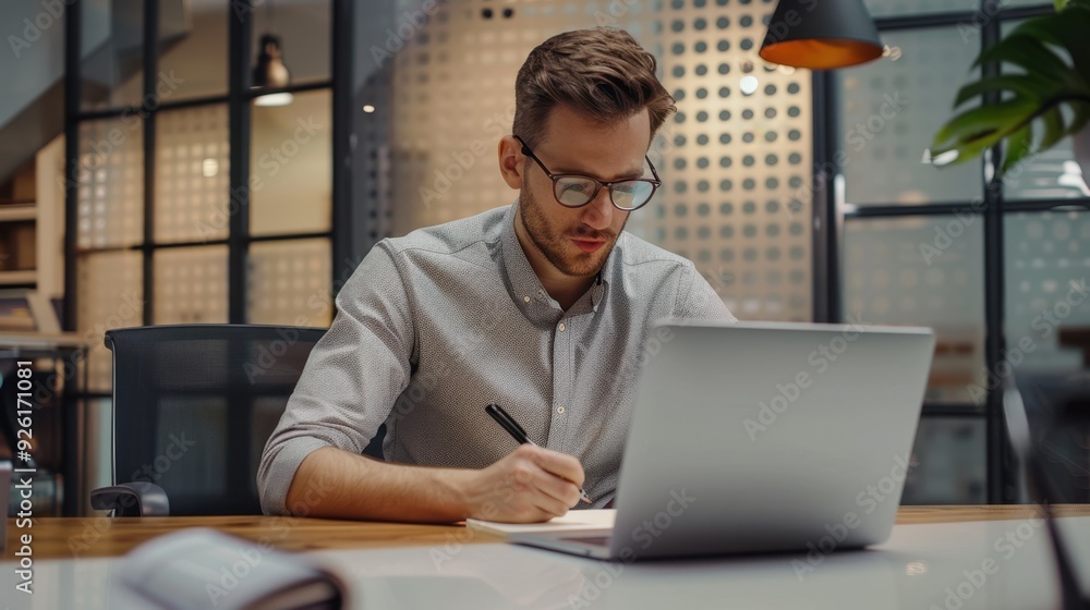 The professional working at laptop The professional working at laptop