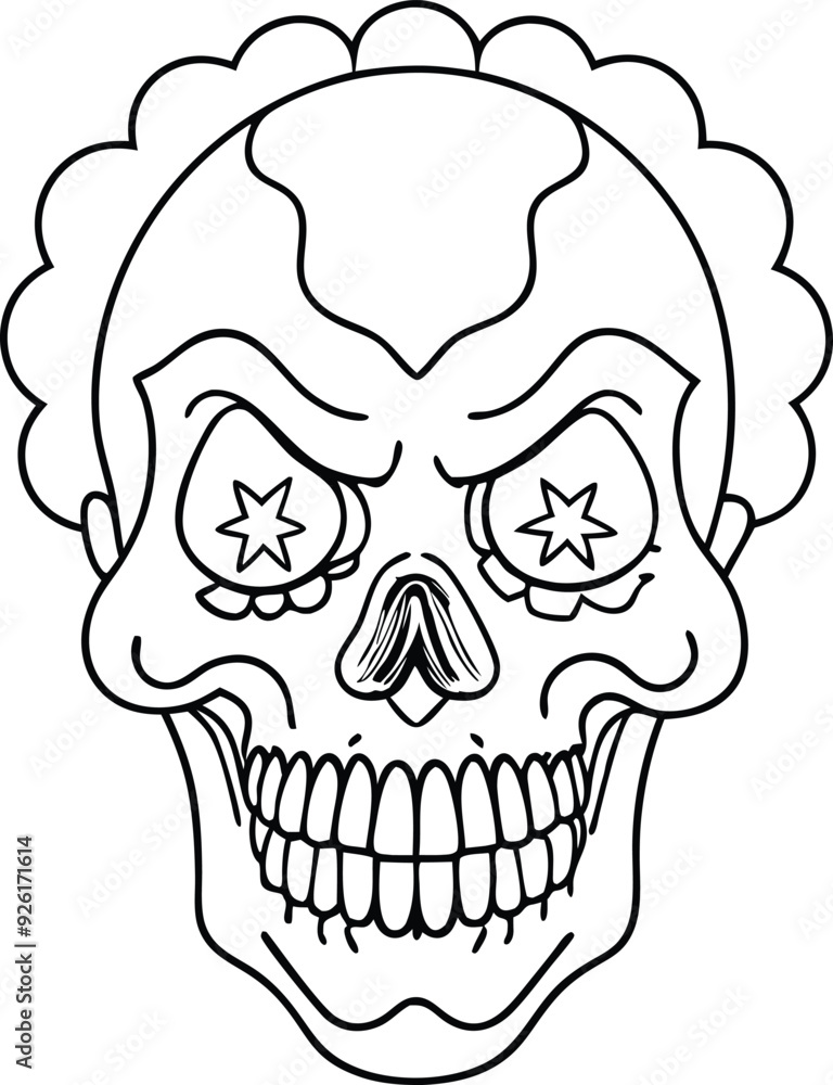 clown skull illustration black and white clown skull illustration black and white