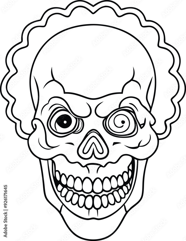 clown skull illustration black and white clown skull illustration black and white