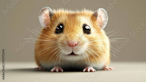 Close-up image of an adorable hamster with bright eyes and soft fur, perfect for promoting pet care products, educational content about small animals, or use in greeting cards and calendars,