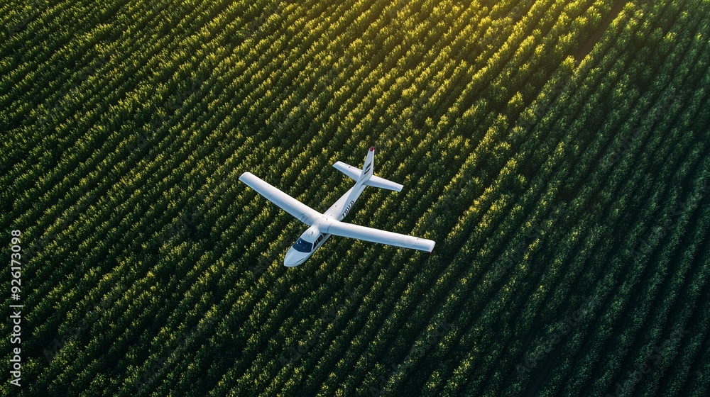Sustainable aviation fuel enables net zero emissions flight above soybean farm. Concept Sustainable Aviation Fuel, Net Zero Emissions, Flight, Environmental Impact. generative ai Sustainable aviation fuel enables net zero emissions flight above soybean farm. Concept Sustainable Aviation Fuel, Net Zero Emissions, Flight, Environmental Impact. generative ai