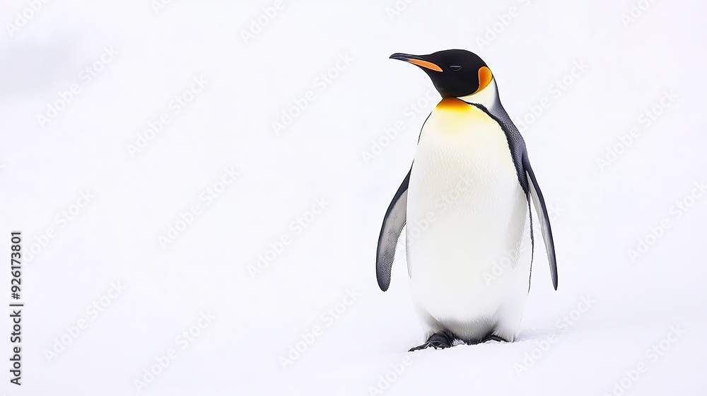 Fototapeta premium Adorable Penguin Standing Upright, Capturing Its Unique Features and Charm