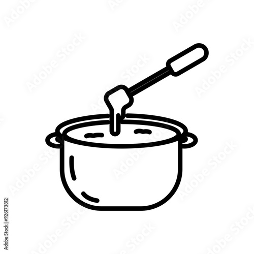 fondue icon vector in line style