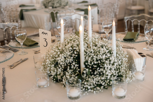 Luxury Wedding: Beautifully Decorated Venue with Floral Arrangements