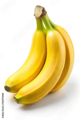 Pair of ripe yellow bananas, isolated on white background photo