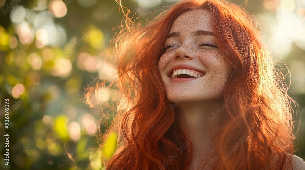 Smiling Redhead in Nature Smiling Redhead in Nature