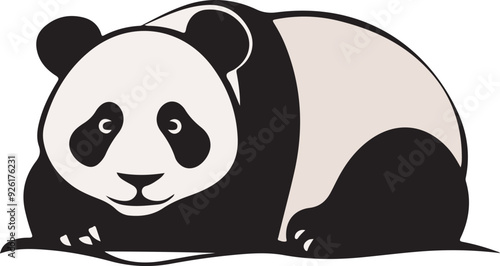 Panda Silhouette with Unique Color Background, Stylized in Vector Illustration, panda teddy photo