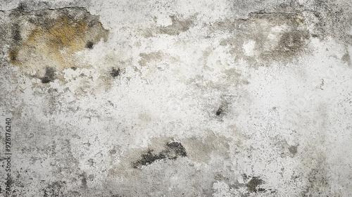 Weathered concrete wall with stains and discoloration, showcasing natural texture and patterns in a dimly lit space