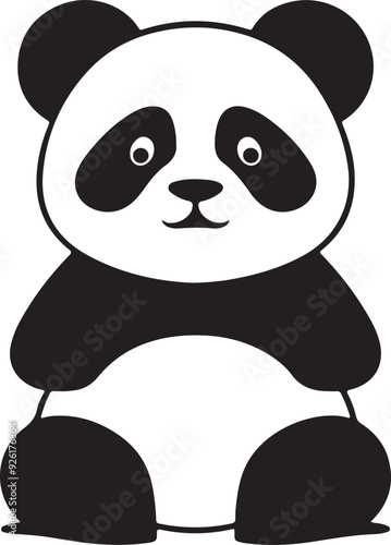 Panda Silhouette with Unique Color Background, Stylized in Vector Illustration, panda teddy photo