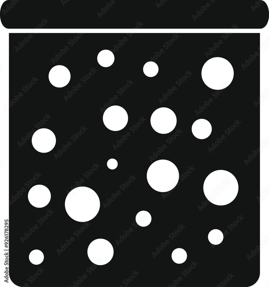 Simple icon of a square block of cheese covered in holes sitting in packaging Simple icon of a square block of cheese covered in holes sitting in packaging