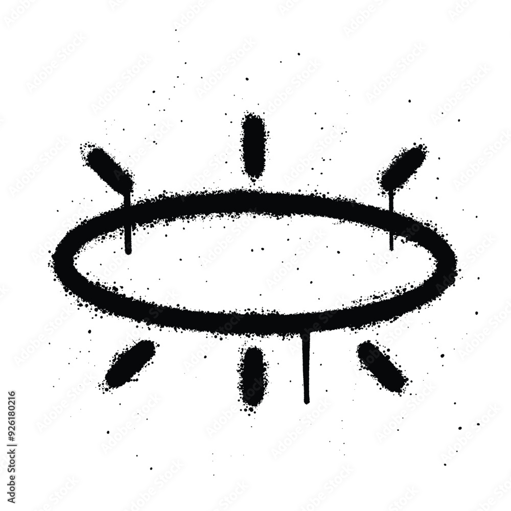 Fototapeta premium Graffiti spray halo isolated on white background