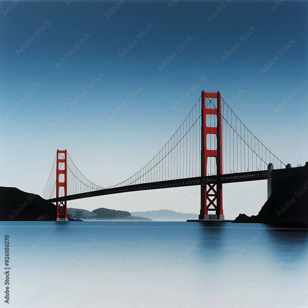 Fototapeta premium Ultra-realistic photo of the Golden Gate Bridge --v 6.0 --s 750.