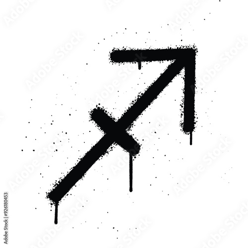 Graffiti spray sagittarius isolated on white background