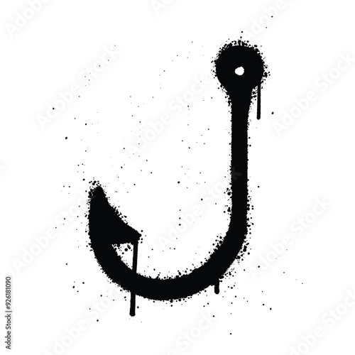 Graffiti spray fishing isolated on white background