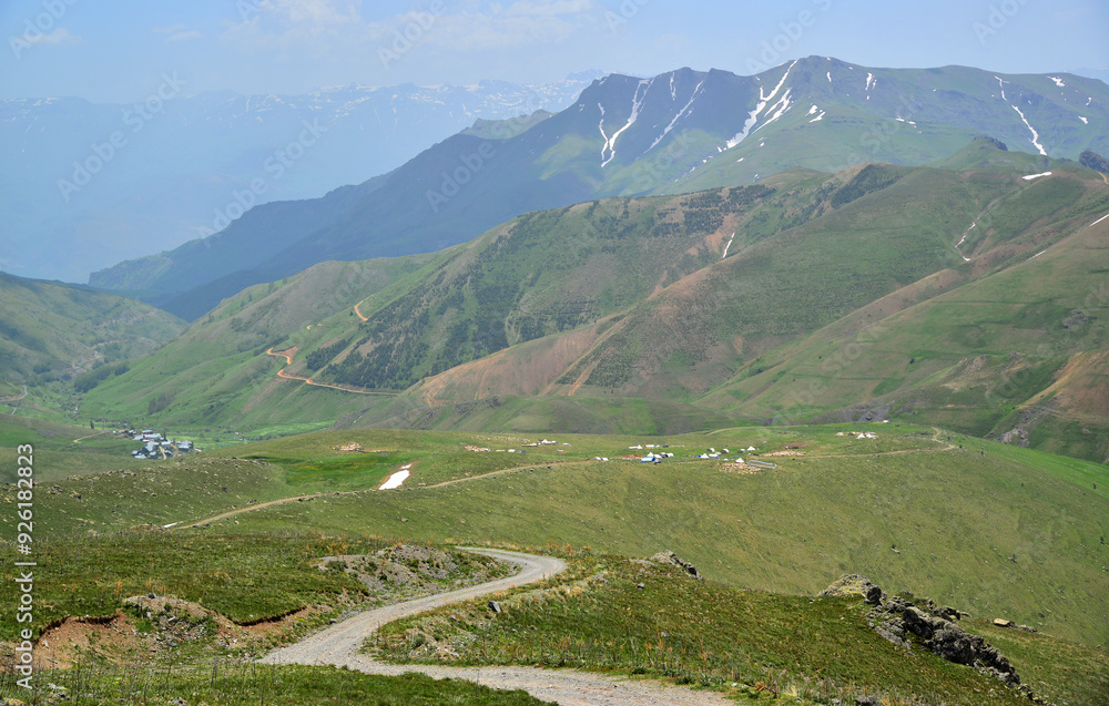 Fototapeta premium A view from the mountainous areas in Erzurum, Turkey