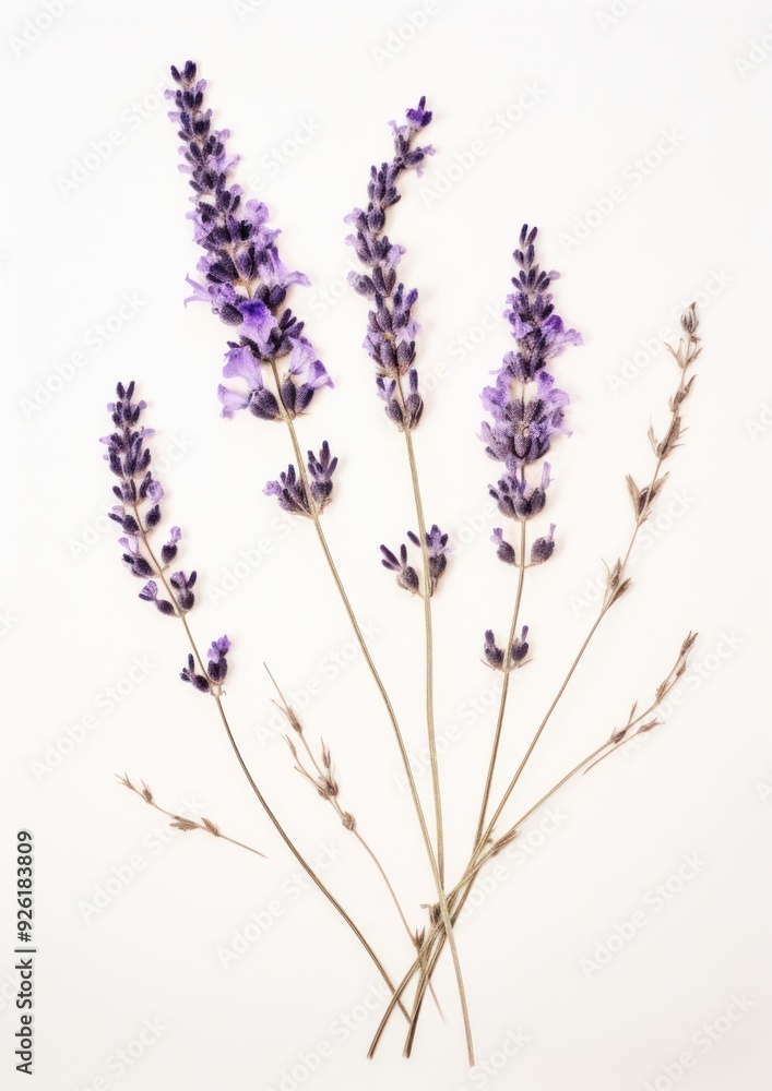 Naklejka premium Real Pressed a lavender flower blossom plant.