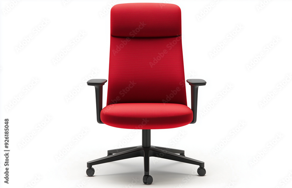 Red Boss Chair Executive Office Chair Adjustable Ergonomic Swivel Seat for Home and Office Comfort Against White Background Red Boss Chair Executive Office Chair Adjustable Ergonomic Swivel Seat for Home and Office Comfort Against White Background