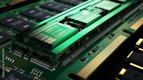 Close up of ram acronym on microchip illustrating the concept of random access memory in technology