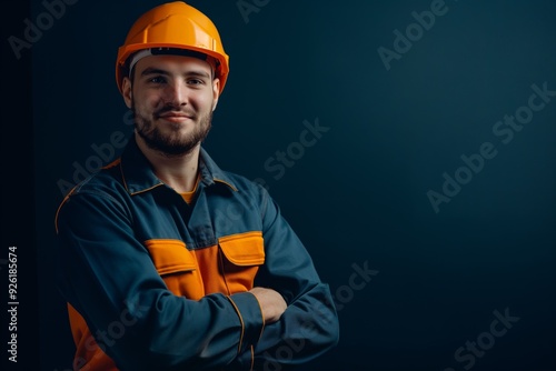 Skilled Carpenter in Work Clothes Smiling Professionally | Isolated Portrait Background