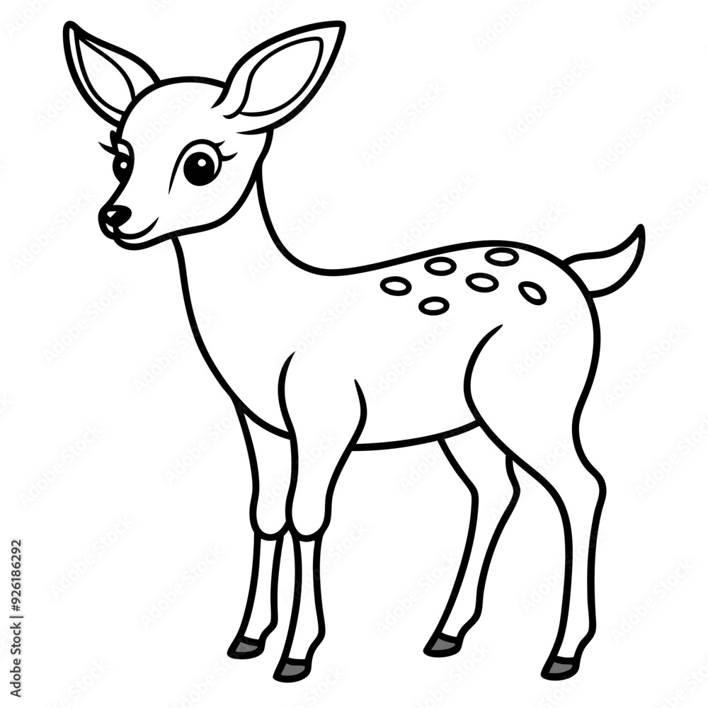 Fototapeta premium deer cartoon isolated on white