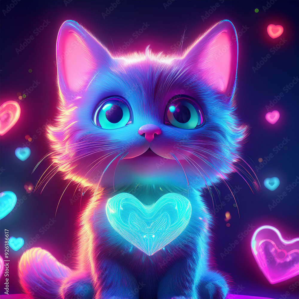 cat and heart icon profile picture cat and heart icon profile picture