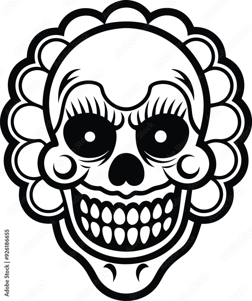 clown skull illustration black and white clown skull illustration black and white