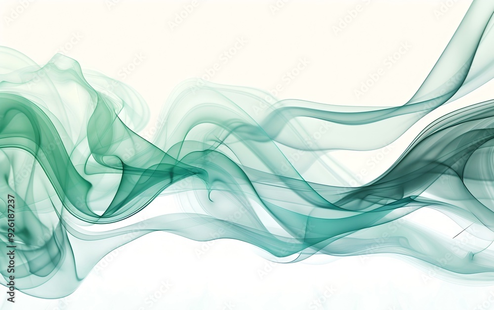 Green Smoke and Blue Ink Waves, Digital Art, Concept Design Green Smoke and Blue Ink Waves, Digital Art, Concept Design
