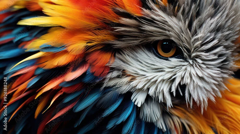 Obraz premium Macro shot of a wild animal coat with a focus on the complex interplay of colors and patterns