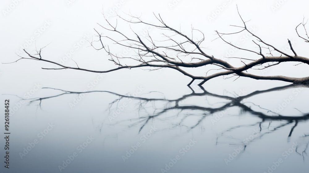 Obraz premium Minimalist image of tree branches forming abstract shapes
