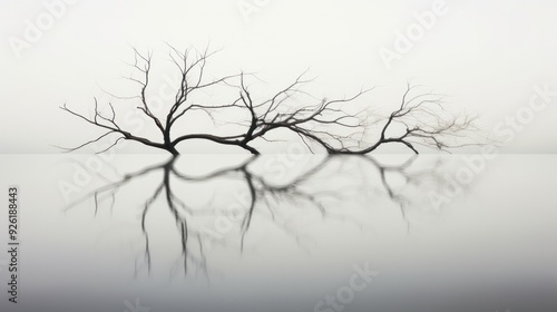 Minimalist image of tree branches forming abstract shapes