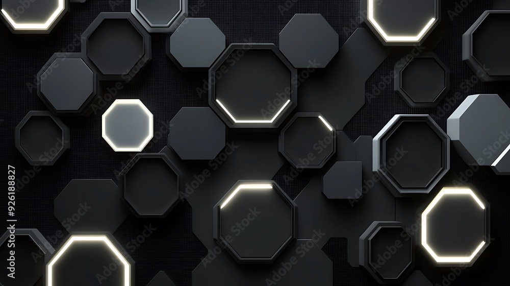 Abstract Neon Light Hexagon Background with Flat Design - Vector Illustration for Banner Design Abstract Neon Light Hexagon Background with Flat Design - Vector Illustration for Banner Design