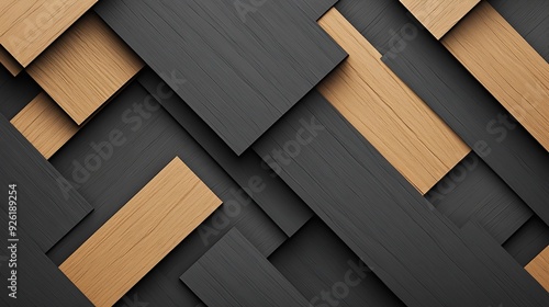 Abstract Wooden Texture Background with Parallelograms in Vector Illustration Style for Banner Design photo