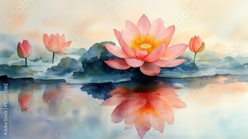 Serene Watercolor Surrender - Soft Pastel Colors Blending Seamlessly