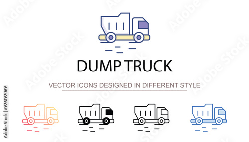 Dump Truck icon design with white background stock illustration