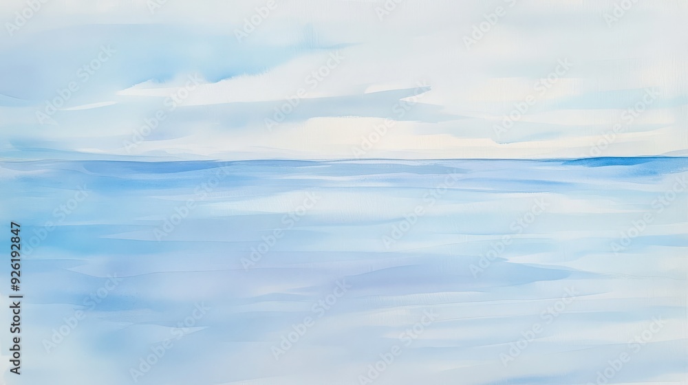 Tranquil Waters: Watercolor Serenity in Cool Blues