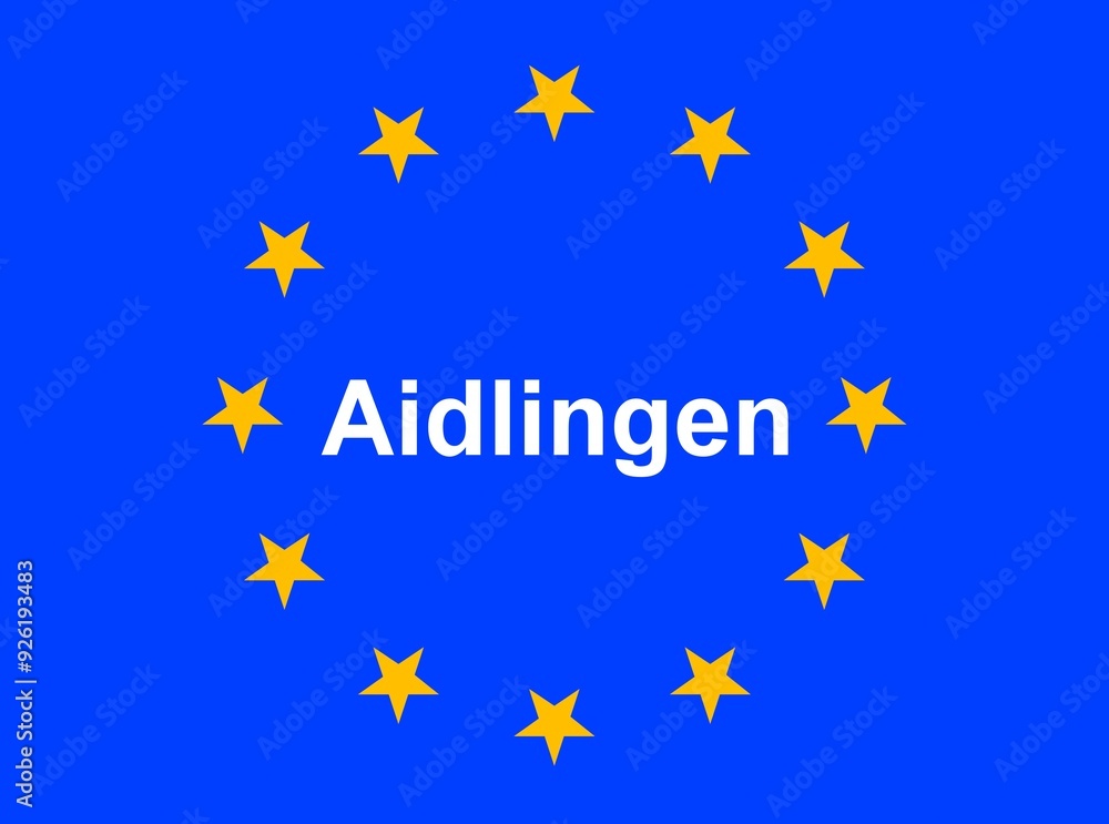 Illustration einer Europaflagge mit der Aufschrift Illustration einer Europaflagge mit der Aufschrift