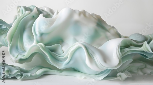 a poetic marriage of mint green and seafoam blue abstract shape