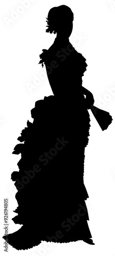 19th woman fashion dress icon isolated on transparent background