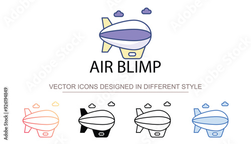 Air Blimp icon design with white background stock illustration