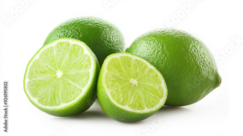 lime fruit isolated on white background 