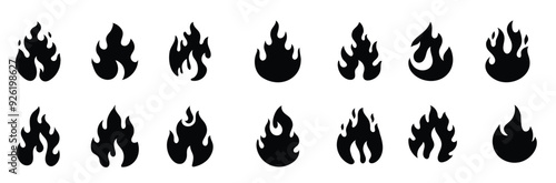 flat design flame silhouette illustration. photo