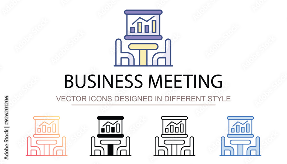Business Meeting icon design with white background stock illustration Business Meeting icon design with white background stock illustration