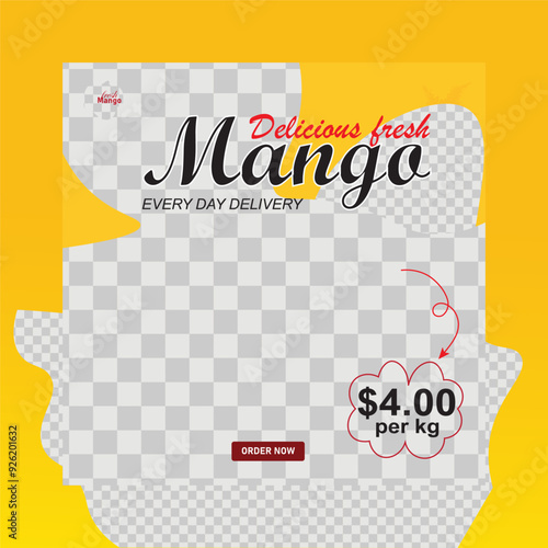 Fresh Mango Editable Social Media Post Design