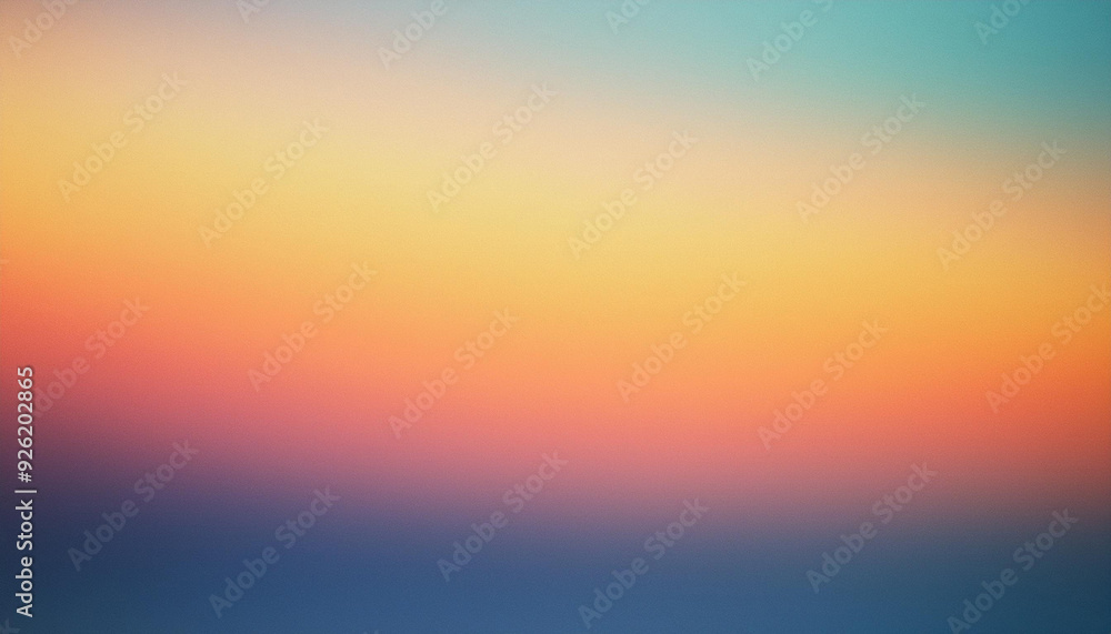 Obraz premium Soft Gradient Horizon. Serene Blend of Warm Sunset Hues Transitioning into Deep Twilight Blues, Capturing the Gentle Fade of Daylight into Night in a Minimalistic Abstract Style. Banner Poster 