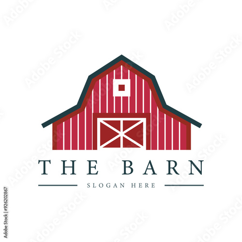 barn farm logo design concept vintage retro style
