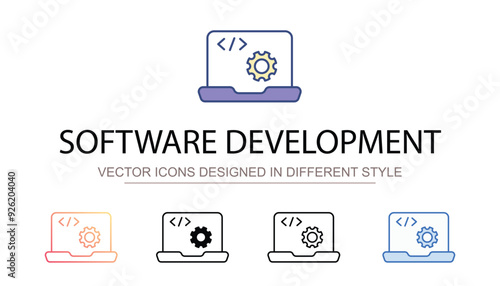 Software Development icon design with white background stock illustration